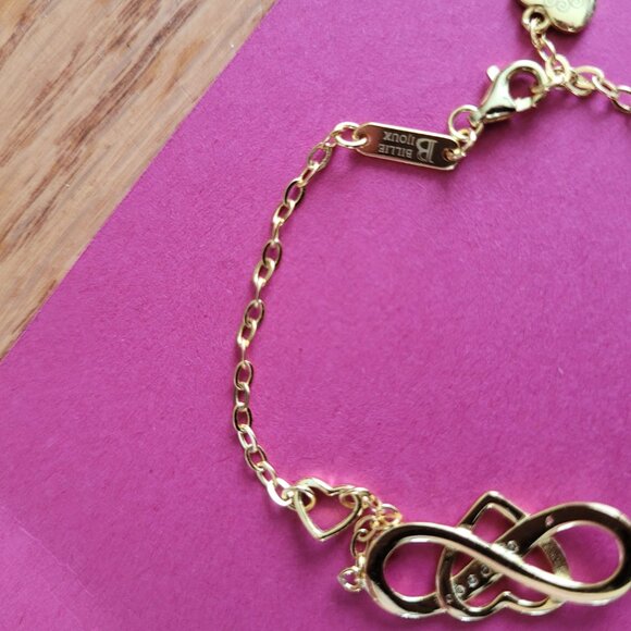 Billie Bijoux Bracelet 925 Sterling Silver Infinity Heart White Gold Plated - Picture 5 of 9